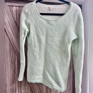 JCrew green & white pullover sweater (S)